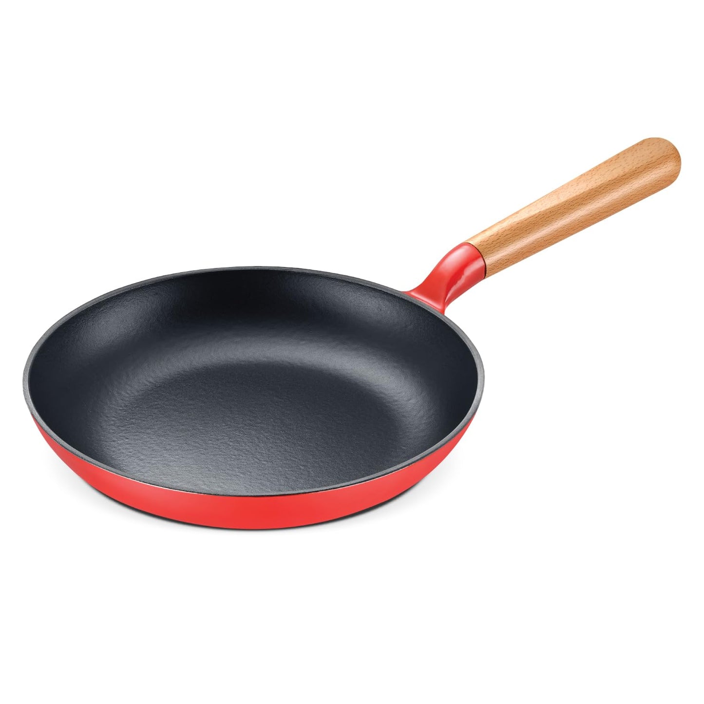 Prestige Castlite Enamel Coated Cast Iron Fry Pan 24cm/1.4L | Lightweight, High Heat Retention | Gas & Induction Compatible | Low-Oil Cooking | Stay-Cool Wooden Handle | Easy Clean | 15Y Warranty