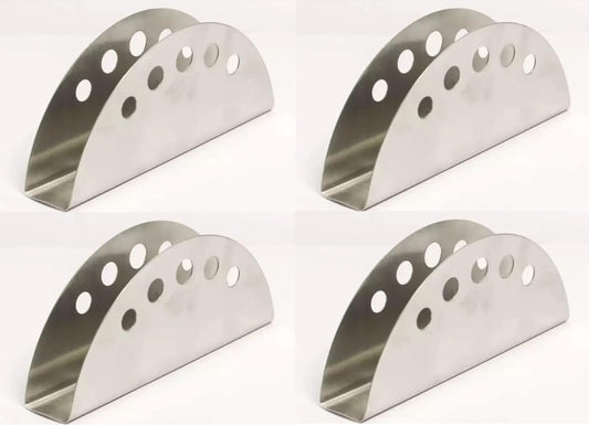 Dynore Stainless Steel Round Hole Shaped Napkin Holder/Tissue Holder- Set of 4