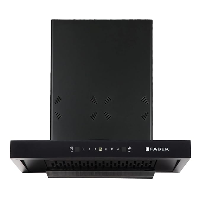 Faber 60 cm 1500 m³/hr angular Kitchen Chimney (HOOD CYGNUS IN 3D HC SC FL BK 60, Filterless technology, Touch Control, Black)