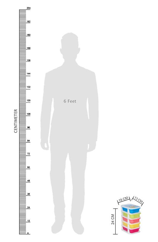 ARISTO Chest of Drawers (Matte Multi-Colored Sigma Drawer 5), 19 x 13 x 24 cm (L x W x H), Multicolour, Standard