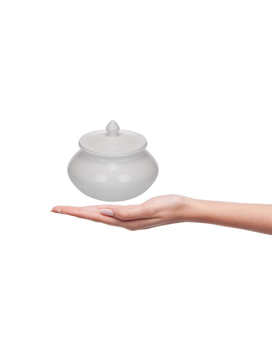 Clay Craft Bone China Handi (White, 700 ml)
