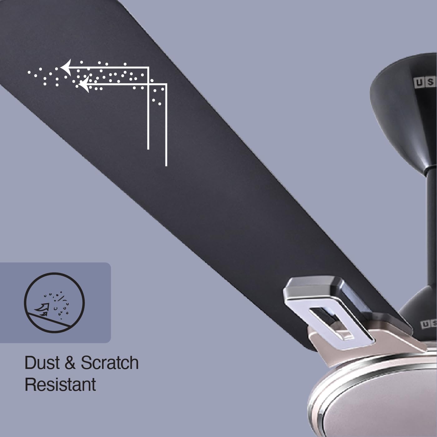 USHA Striker Galaxy 1200mm Energy Saving High Speed Scratch & Dust Resistant Decorative Ceiling Fan |1star| ISI Certified ||Dark Grey|