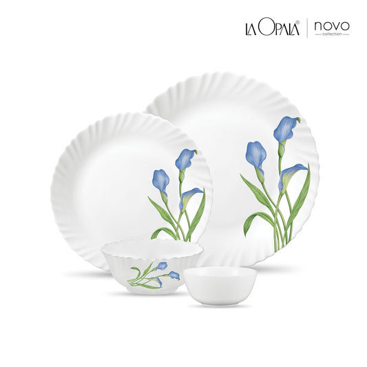 La Opala, Novo Collection, Opal Glass Dinner Set 20 pcs, Tender Trio, White
