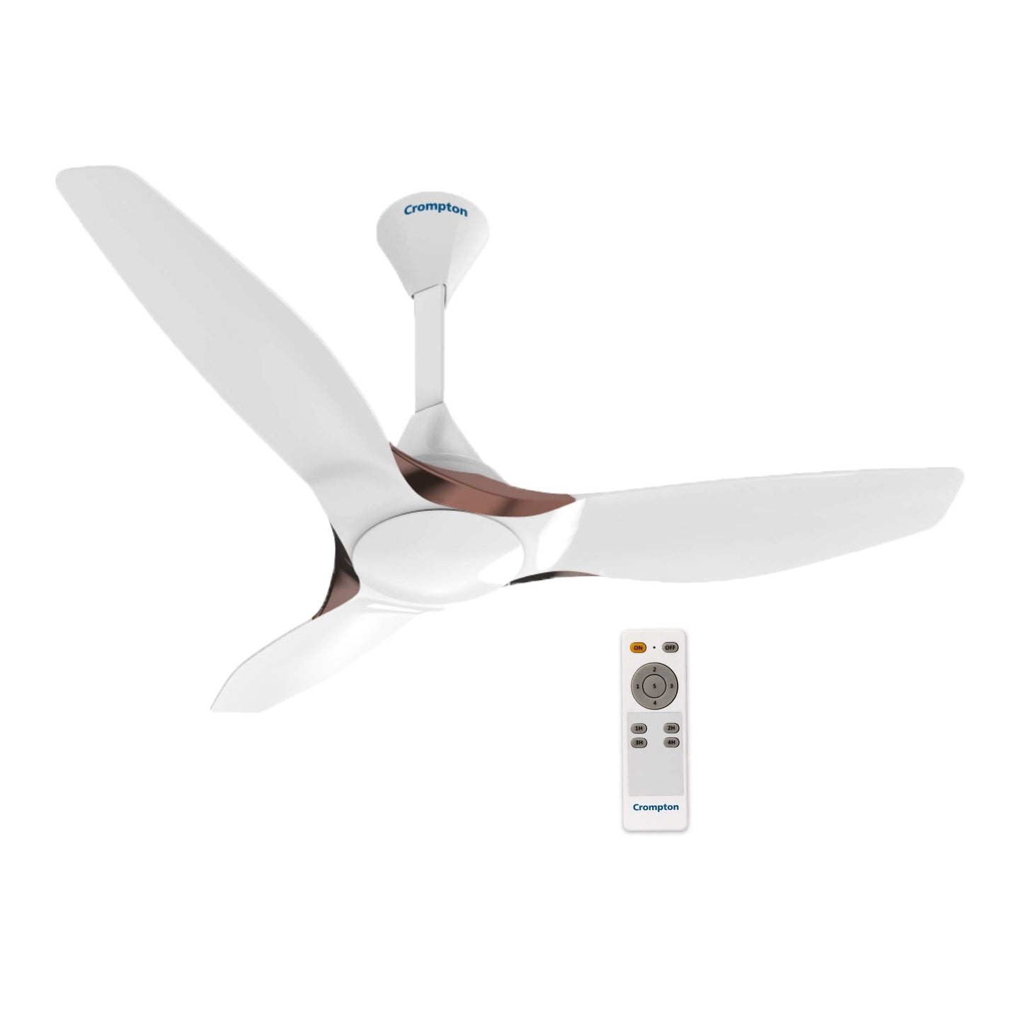 Crompton SilentPro Enso 1225 mm ActivBLDC Remote-controlled Ceiling Fan | 2X Silent | iF Design Award 2021 | 5 Years Warranty (Silk White)