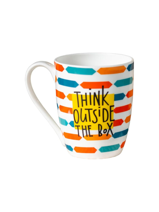 Clay Craft Fine Ceramic Printed Milk/Coffee Mug 1 Piece -300 ml (Think Outside The Box)