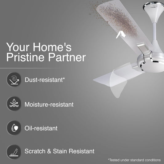 V-Guard Glado Prime Vx 1.2 Meter Sweep 400 RPM Speed (Pearl White Silver)