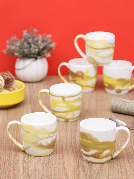 Clay Craft Alton Vista Ceramic Coffee Mug Set, 6-Pieces, Multicolour