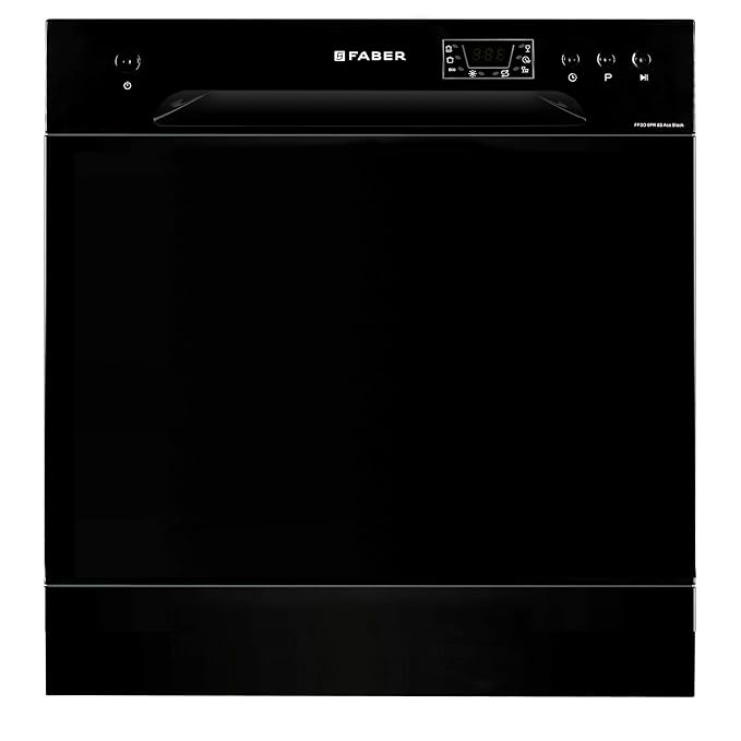 Faber 8 Place Dishwasher | 6 Wash Programs |Adjustable Upper Rack & Cutlery Tray | 8L Water/Cycle | Suitable for Oil & Masala Stains | 2Yr Warranty & 5Yr On Cavity | FFSD 6PR 8S Ace