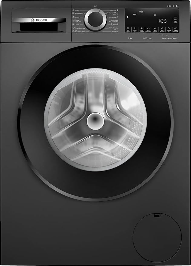 Bosch 9kg 5 Star Anti Wrinkle & Steam Care Fully Automatic Front Load Washing Machine with Built in Heater (WGA244ZTIN, Black Grey)