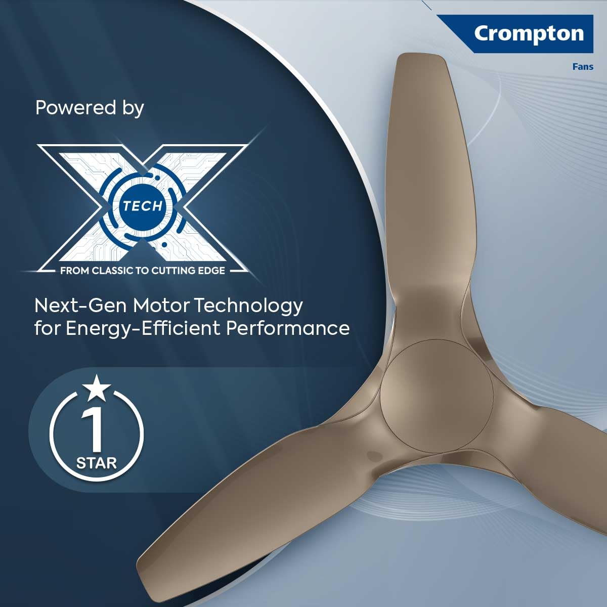 Crompton SilentPro Enso 1240 mm (48 inch) Aerodynamic Ceiling Fan (Mocha Brown)