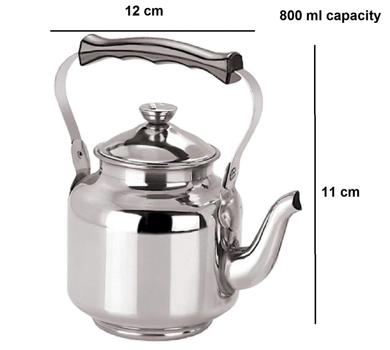 Dynore Stainless Steel Tea Pot/Tea Kettle Mirror Finish- 800 ml