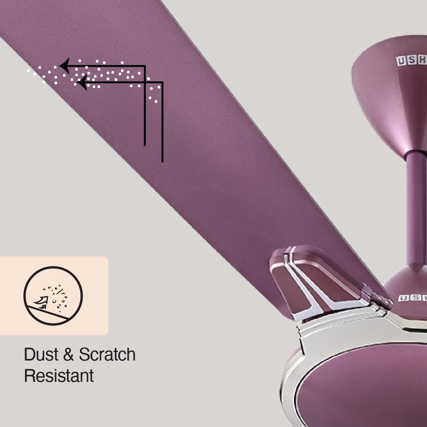 USHA Striker Platinum 1200mm Energy Saving High Speed Scratch & Dust Resistant Decorative Ceiling Fan |1star| ISI Certified ||Pearl White||Lavender Chrome|