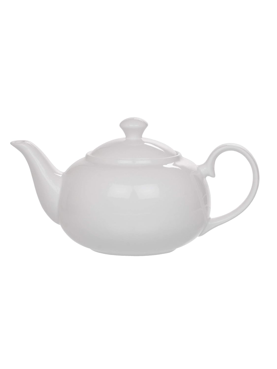 Clay Craft Basics White Fine Ceramic Tea Pot/Seving Kettle, Coffee Pot - 1000 ml - 1Pc