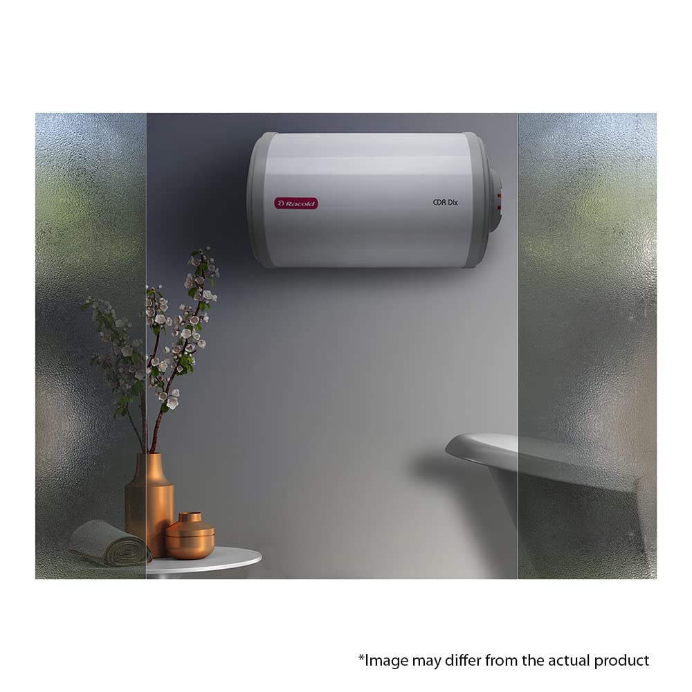 Racold CDR Dlx 15ltr Horizontal BEE 4 Star Storage Water Heater(Geyser) with Free Standard Installation & pipes || Rust Proof Body||Fits under false ceilings||Suitable- High-rise Buildings||