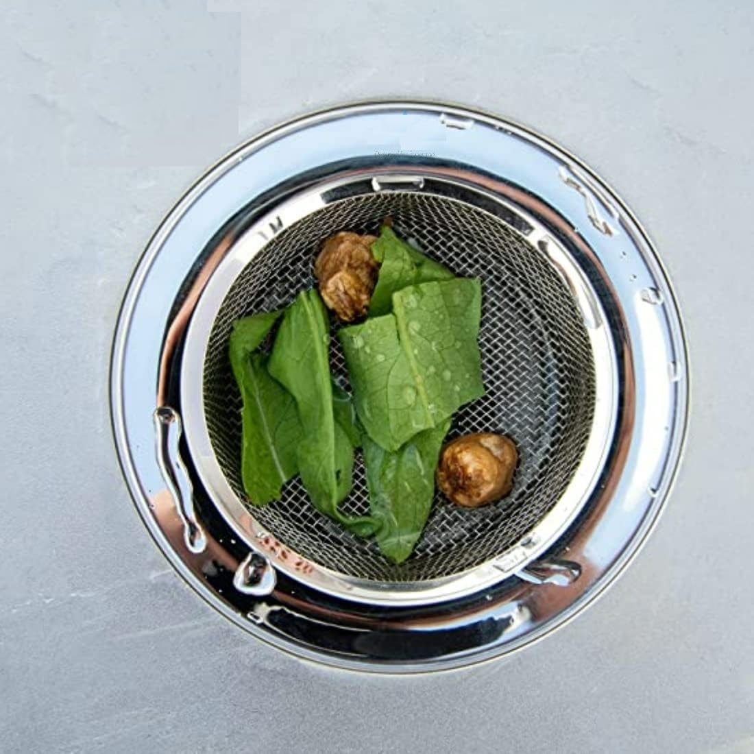 Dynore Stainless Steel Sink Strainer Kitchen Drain Basin Basket Filter Stopper Drainer/SS Sink Jali (4 Inch / 10.5 cm) Pack of 2