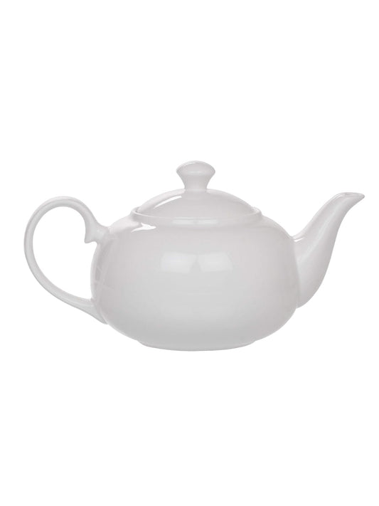 Clay Craft Basics White Fine Ceramic Tea Pot/Seving Kettle, Coffee Pot - 1000 ml - 1Pc
