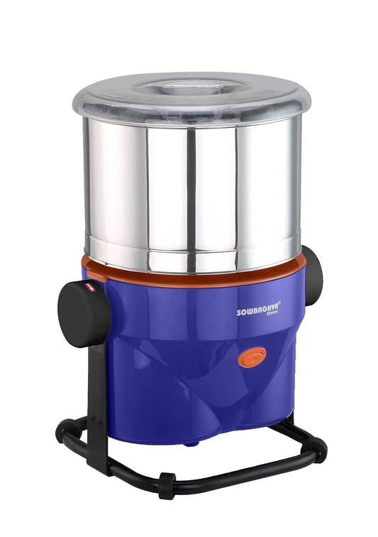 Sowbaghya Shree 2 LTR Wet Grinder (Tilting Model) (with Attachments) Table Top | Heavy Duty Motor | 2ltr Wet Grinder for All Kinds of Batter for South Indian Dishes (Blue)