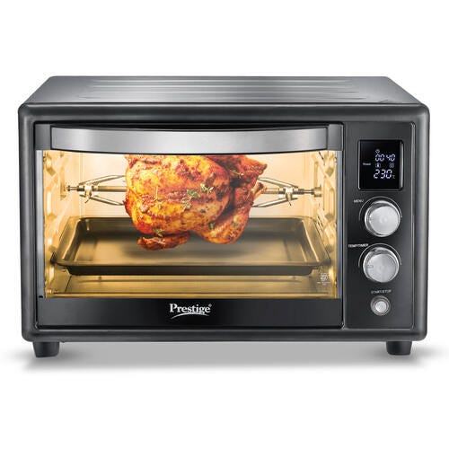 Prestige Digi-OTG 28 Litre Oven Toaster Grill| Smart Digital Display| Convection/Air Fryer Function| Rotisserie Function| Stainless Steel Heaters