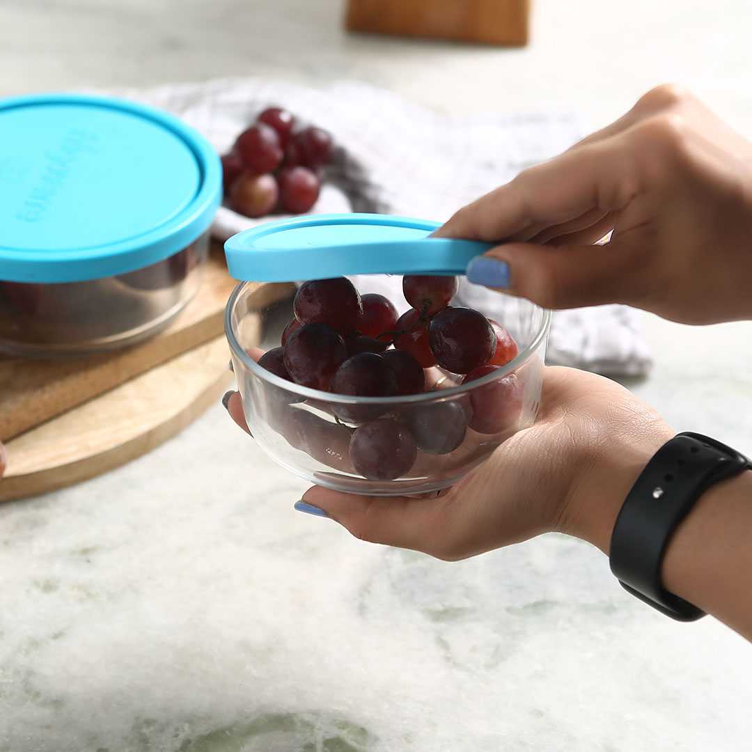 Bormioli Frigoverre 2 Pcs Round Glass Container