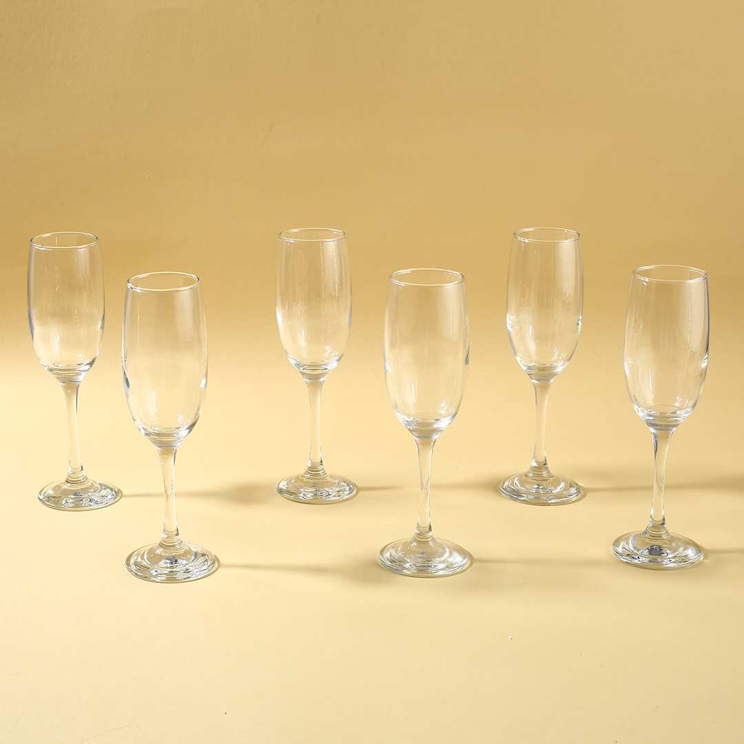 Modena Champagne Flute Glass 190 Ml (Set Of 6)