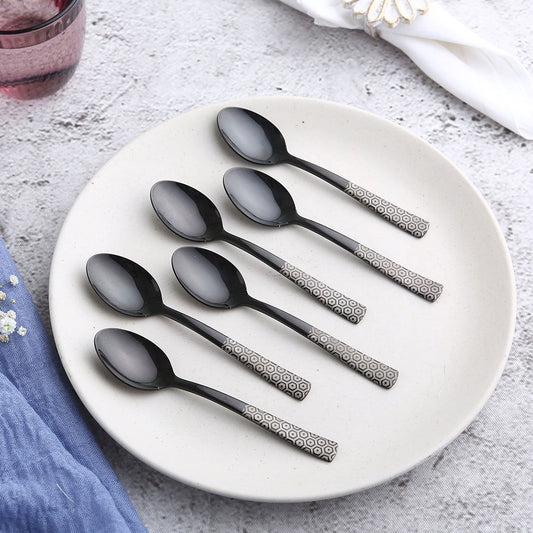 Roma Tea Spoon - Black - Set of 6pcs