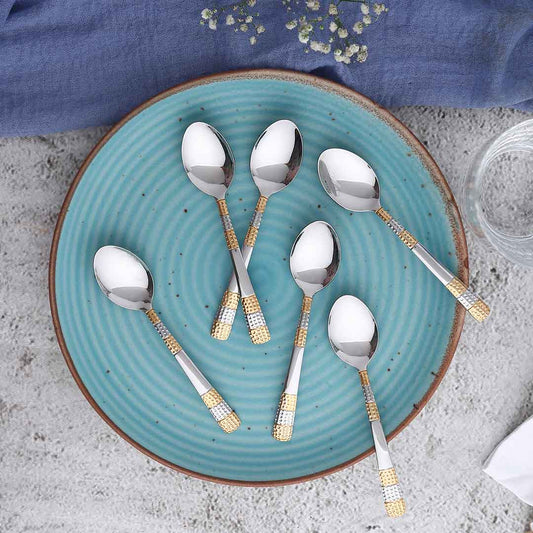 Roma Tea Spoon - Gold Plated - Set of 6pcs