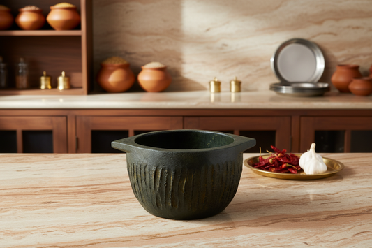 1 Week - TREATED Soap Stone Kerala Kalchatti (LARGE) 2L