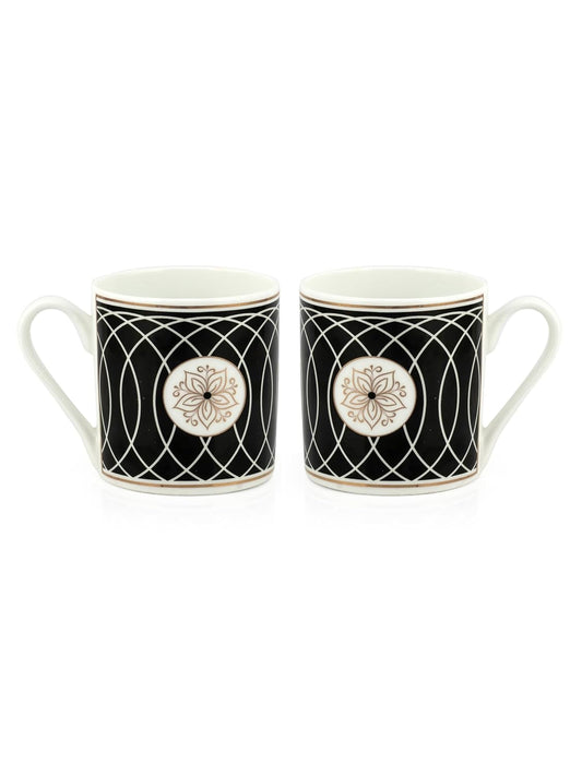 Clay Craft Fine Ceramic Melon Noir Tea/Coffee Cup Set of 6-220 ml Each (N403) Perfect for Afternoon Tea, Gifts, and Home Decor, Elegant Ceramic Mugs, Modern Milk Mugs, Coffee Mugs,