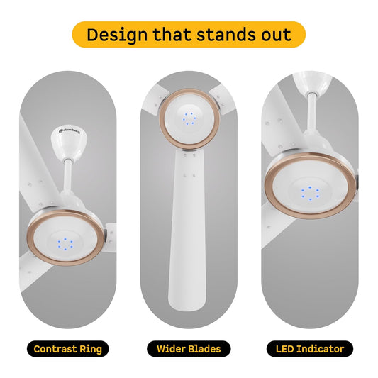 atomberg Erica Artesta 1200mm India's No.1 BLDC Ceiling Fan with Remote | BEE 5-star | Best Air Delivery | Newly Launched | Low noise | LED Speed Indicator | 3 Years Warranty| Gloss White