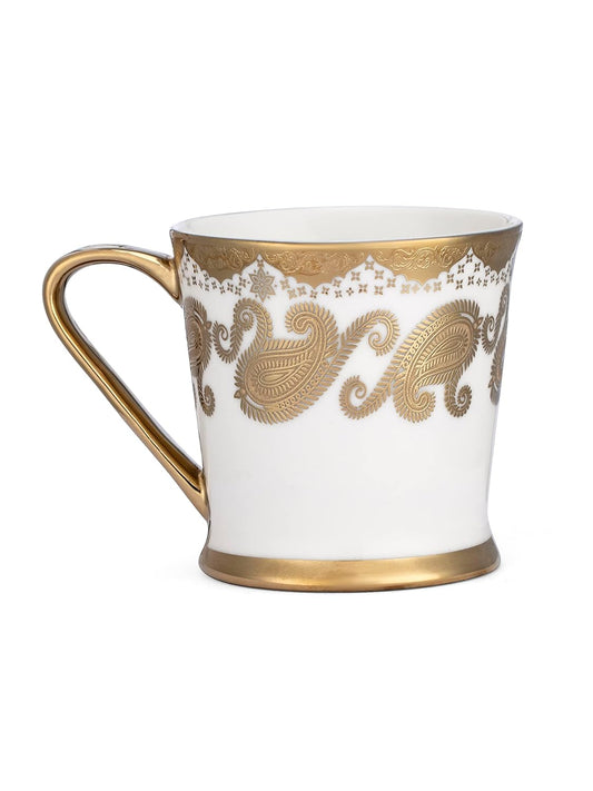 Clay Craft Fine Ceramic Peter Golden Printed Premium Coffee/Tea Cups - 180 ml each - Set of 6, Tea Cup Set of 6, Mugs for Coffee, Cups Set of 6, Mug Set, Ideal for Gifting, Perfect for Home and Office