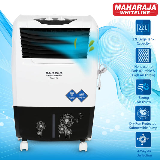 Maharaja Whiteline Frost Air 25 Air Cooler, 22 Litre, White & Grey (Co-165) Qty: 12