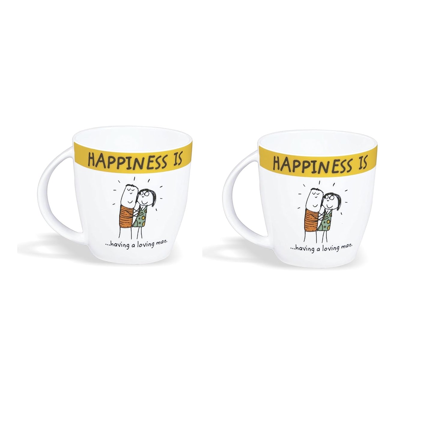Clay Craft Happiness is - Having a Loving Man Mug Set of 2