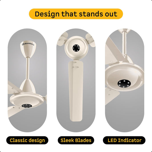 atomberg Efficio Alpha 1200mm India's No.1 BLDC Ceiling Fan with Remote Control | BEE 5 star Rated Energy Efficient Ceiling Fan | High Air Delivery with LED Indicators | 2 Year Warranty| Seasand Ivory