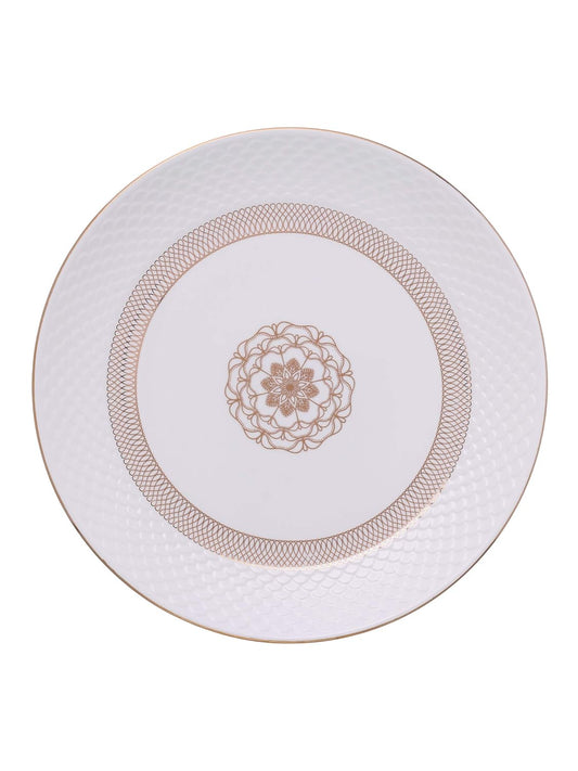 Clay Craft Ceramic Ripple Dinner Set of 18 Pieces, Dreamer 22k Gold, for Family of 6, Dinner Set Ceramic, Crockery Set, Dining Set for Dinner, Plates and Bowls Set, Crockery Set for Gift