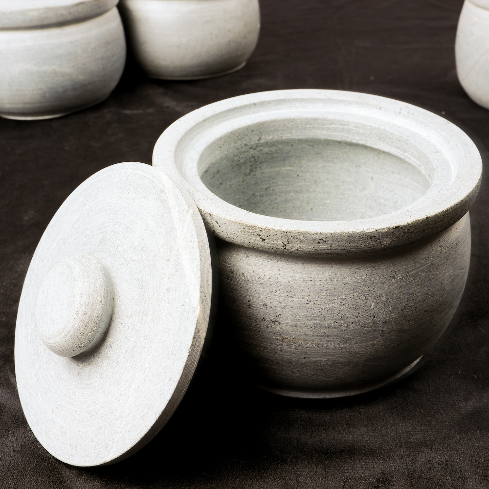 Soap Stone Traditional Curd Setter/ Storage Container Small (300-450 ml)