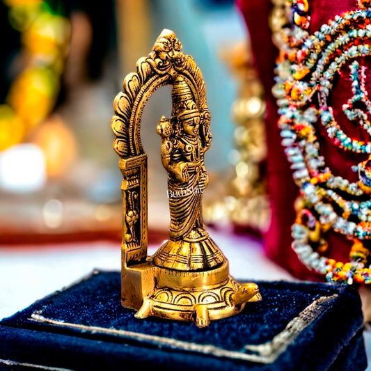 8-Inch Brass Statue of Lord Venkateshwara Tirupati Balaji | Intricate Detailing