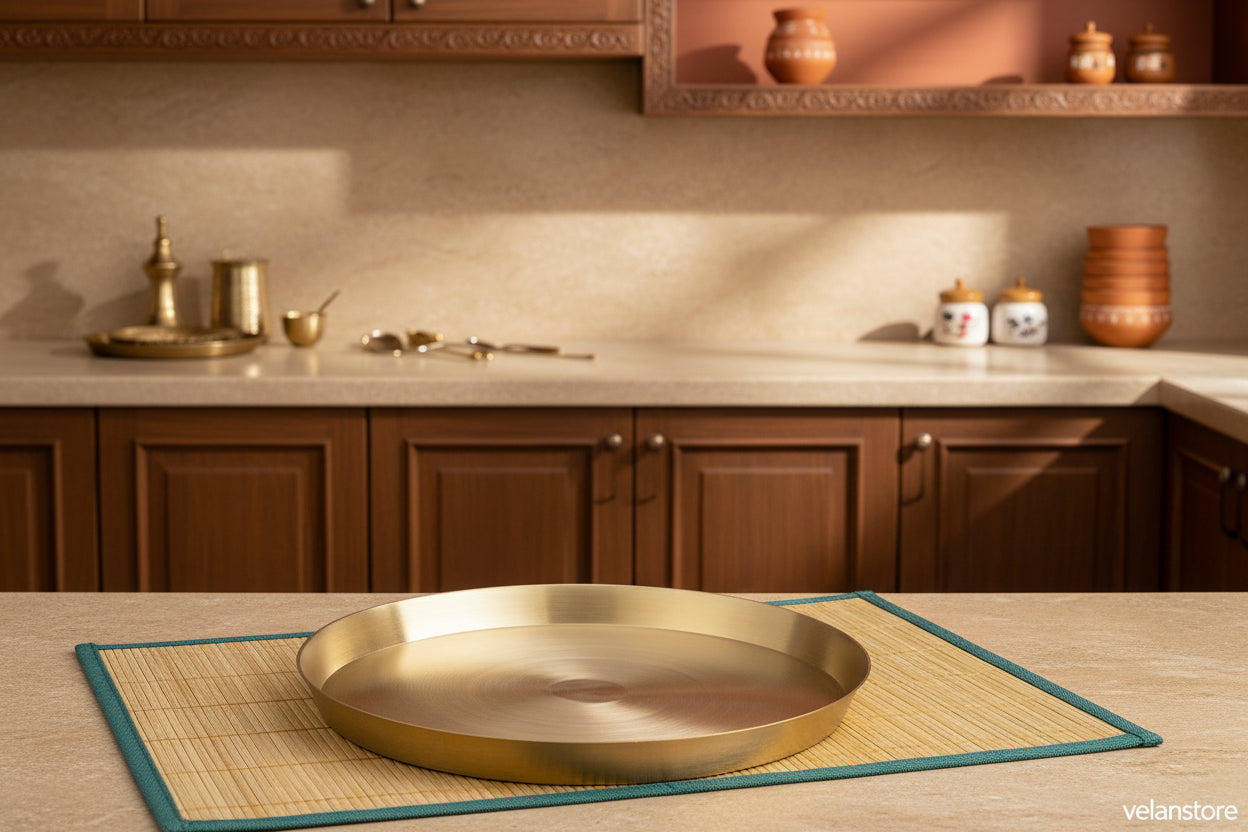 Matt Finish Bronze Thali plate large