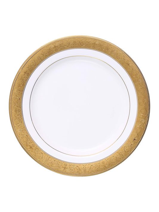 Clay Craft Fine Ceramic New Georgian Dinner Set of 40 Pieces, Enchanting Gold, for Family of 6, Dinner Set Ceramic, Crockery Set, Dining Set for Dinner, Plates and Bowls Set, Crockery Set for Gift