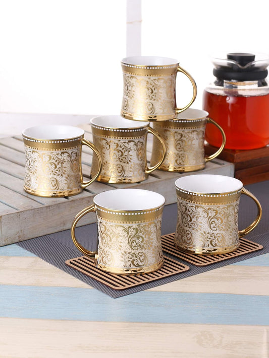 Clay Craft - Diamond Coffee Mugs Set, 6-pieces, 230ml, Ebony E671, multicolor, standard (CM-DIAMOND-EBONY-E671)