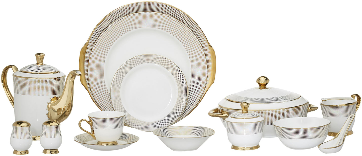 Clay Craft Diamond 310 GL Bone China Dinnerware Set, 38-Pieces, Multicolor, Standard