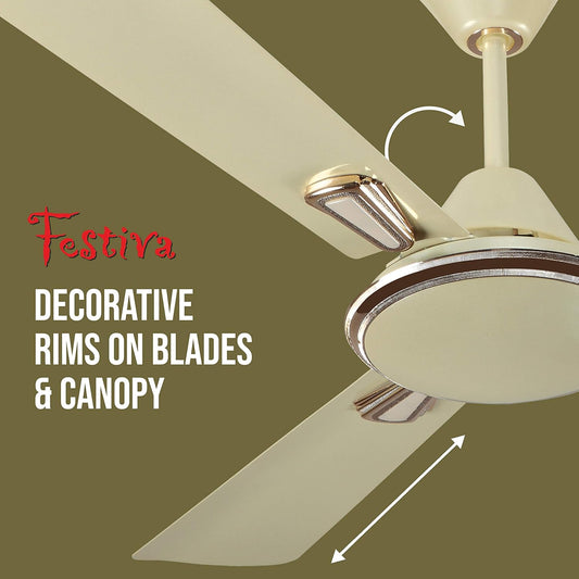 Havells Festiva 1200mm Dust Resistant Ceiling Fan (Pearl Ivory)