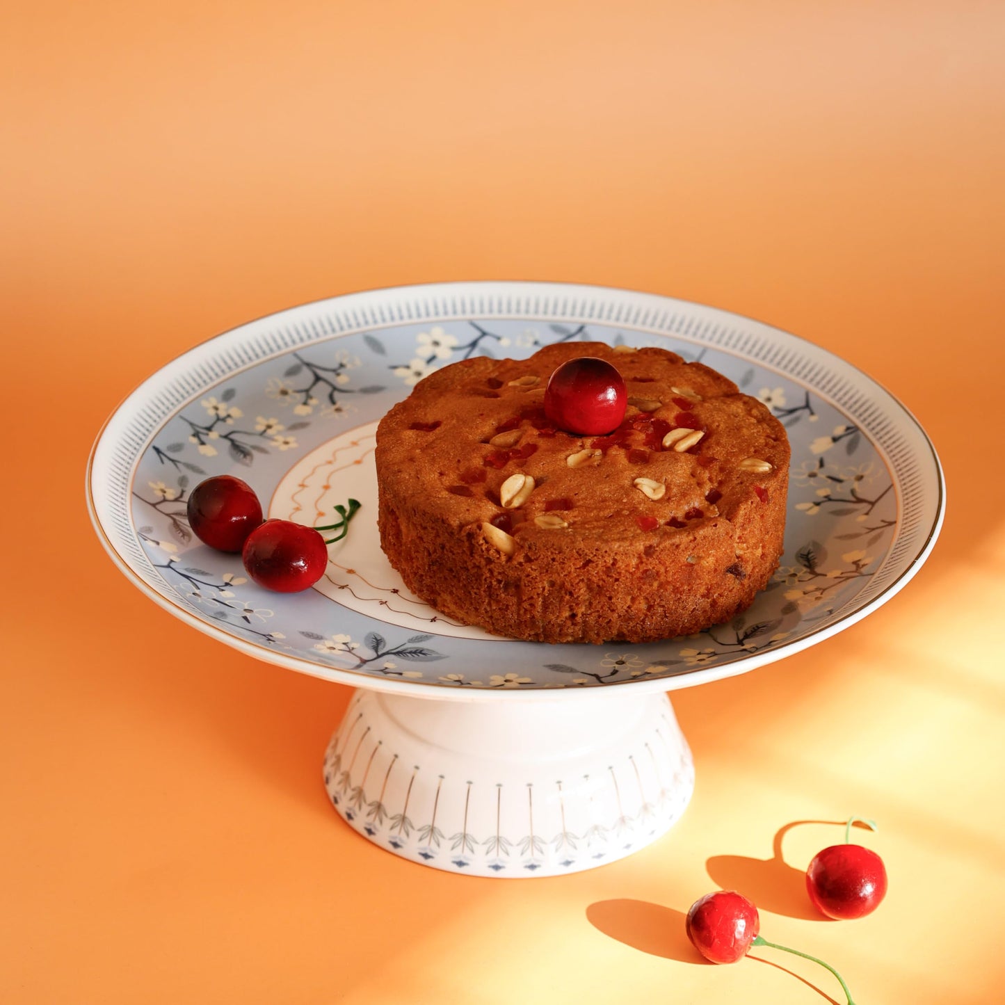 Magique by The Wishing Chair x ClayCraft : River of Flowers Ceramic Cake Stand - 10-Inch | Elegant Pedestal for Desserts and Pastries | Perfect for Cakes, Cupcakes, Tarts, and Pastries