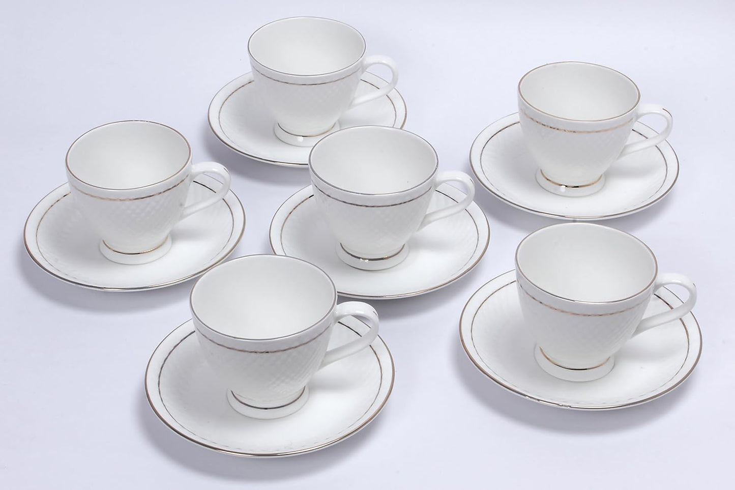 Clay Craft Cup Saucers 12 Pcs Set Diamond 110