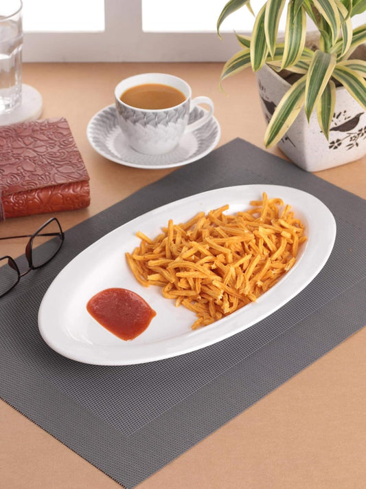 Clay Craft Basics - Ceramic Oval Serving Platters for Starters Cookies Multipurpose, Big Medium & Small, 3 Pieces, Multicolor, Standard