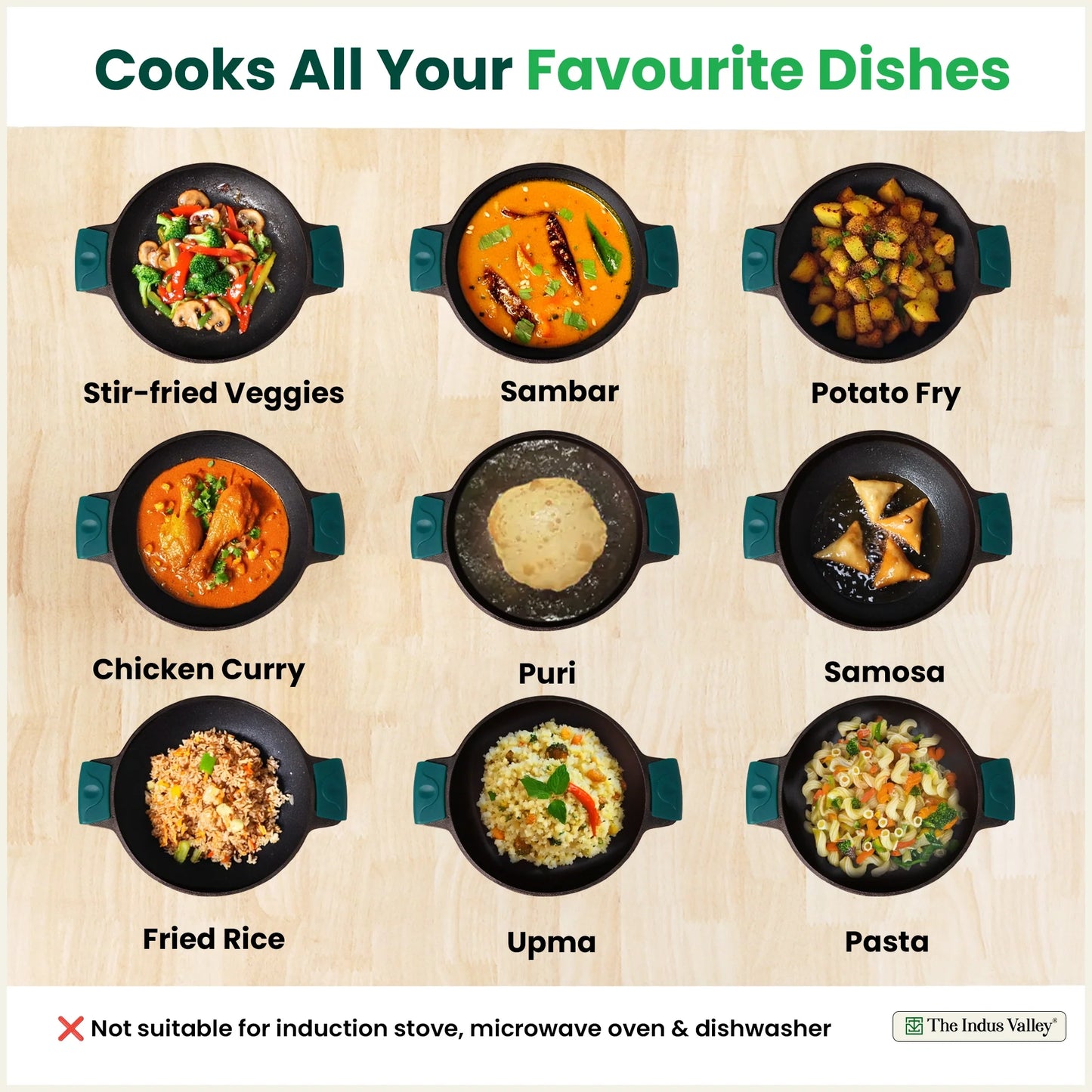 Super Smooth Cast Iron Kadai, Naturally Non-stick, Premium Quality, Toxin-free, 2.5L / 2.4Kg / 10 In