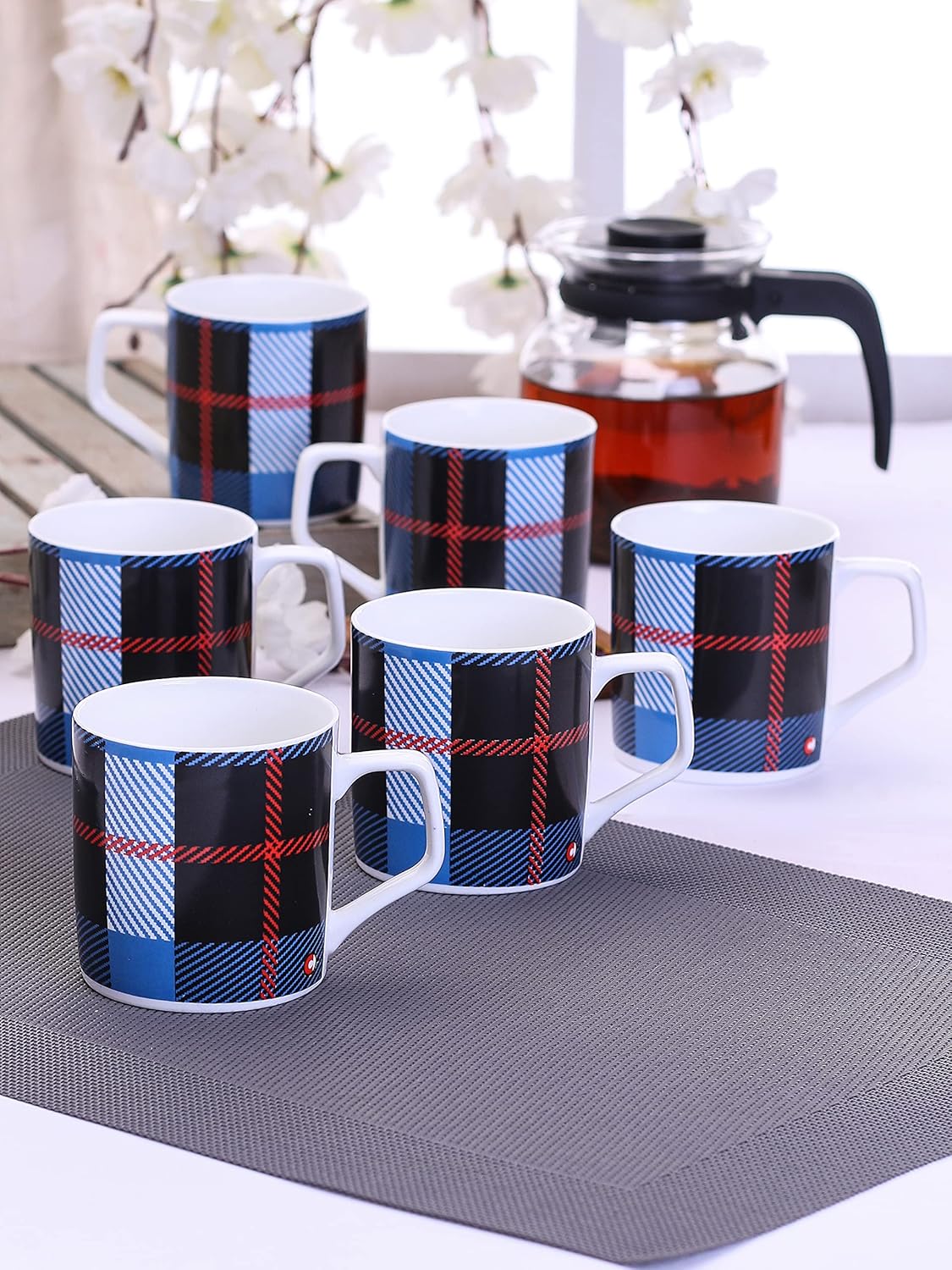 Clay Craft - Director Coffee Mugs Set, 6 Pieces, 230ml, Hilton 370, Ceramic