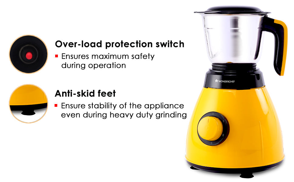 Vesper Mixer Grinder 600W - Yellow