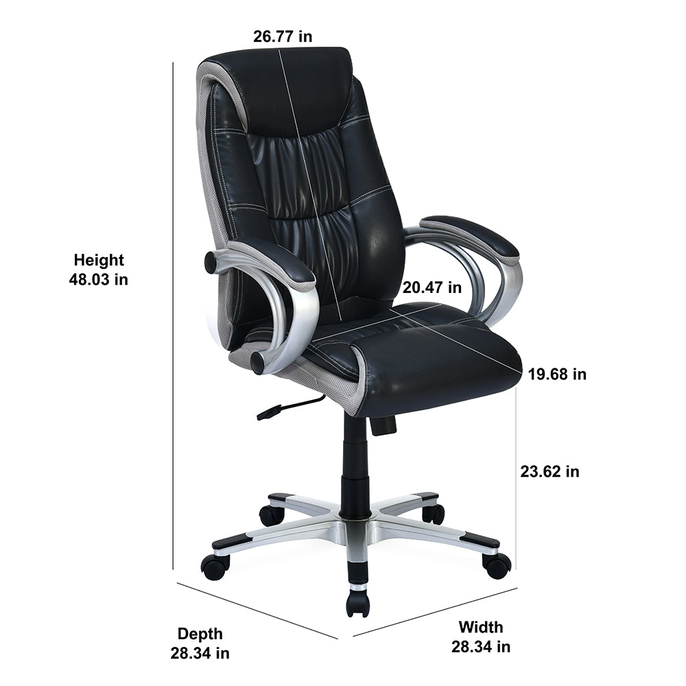 Nilkamal Travis High Back Office Chair Black/Grey)