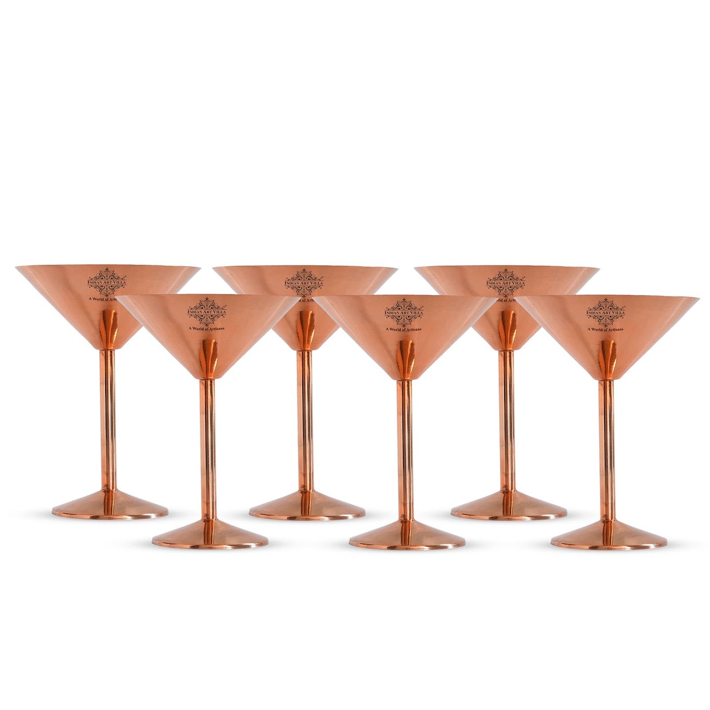 Handcrafted Pure Copper Cocktail Glass, Plain Design, A Fusion of Modern Style