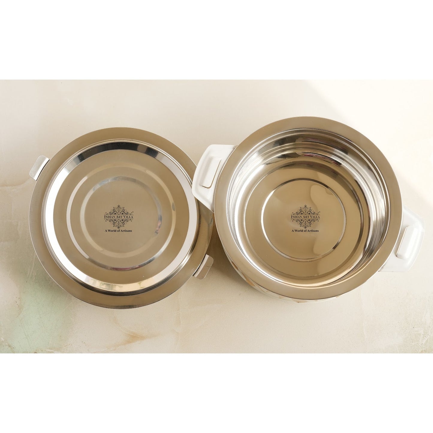 Stainless Steel Tiger Print Design Casserole with Handle Set of - 3 (Small + Medium + Large)
